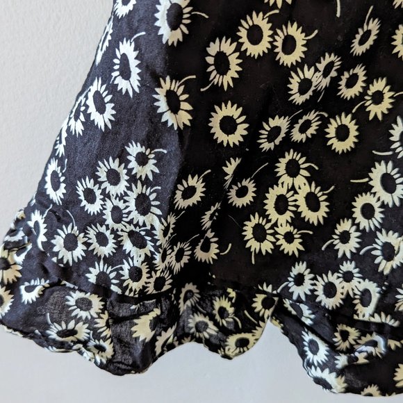 Y2K Black & White Floral Midi Dress Spaghetti Strap Whimsygoth Cottage Size 5 - Picture 7 of 10